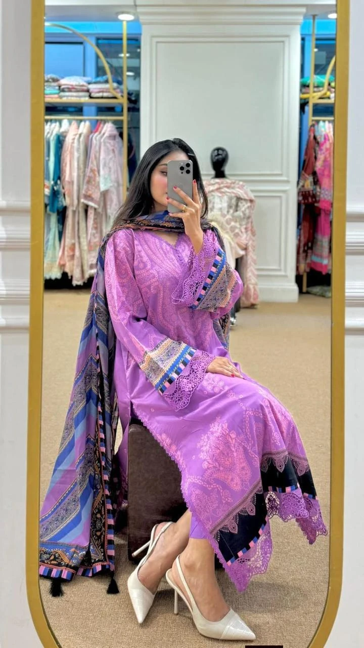 ডিজিটাল প্রিন্টেড থ্রি-পিস